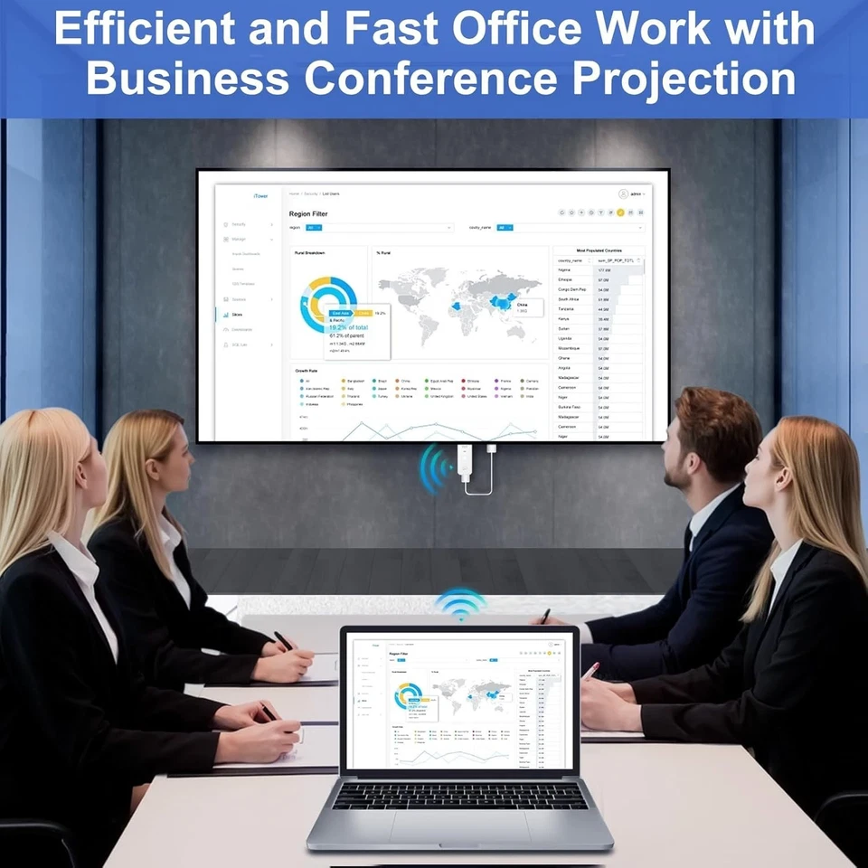 Wireless HDMI Transmitter und Receiver, Plug & Play Portable 2.4G/5G Wireless HD - Bild 3 von 4