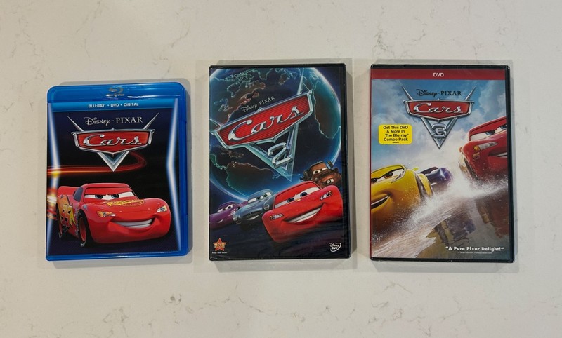 Disney Pixar Cars 1 2 3 Movie Lot - Cars 1 Blu-ray Combo + Cars 2 & 3 New Sealed