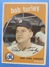 1959 Topps - Bob Turley #60 New York Yankees Baseball Card No Creases