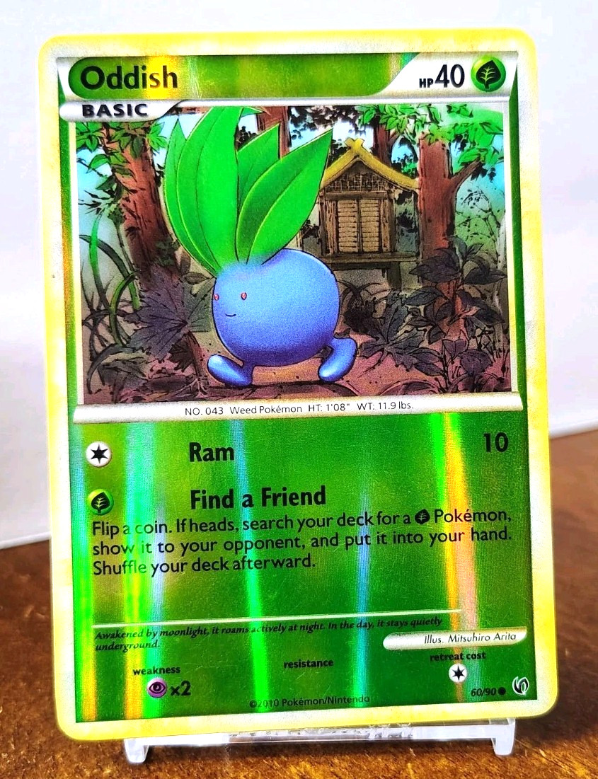 POKEMON ODDISH 60/90 REVERSE HOLO HGSS UNDAUNTED MP-LP