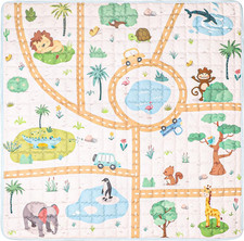 Baby Play Mat, Foldable Square Baby Play Mats for Floor, Thicken Soft Non-Slip C
