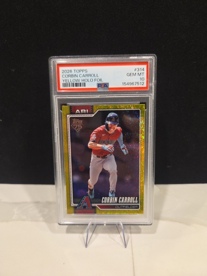Topps 2026 Corbin Carroll Arizona Diamondbacks #314 Yellow Holo Foil PSA 10
