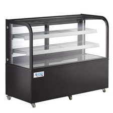 60" Curved Glass Black Refrigerated Bakery Display Case