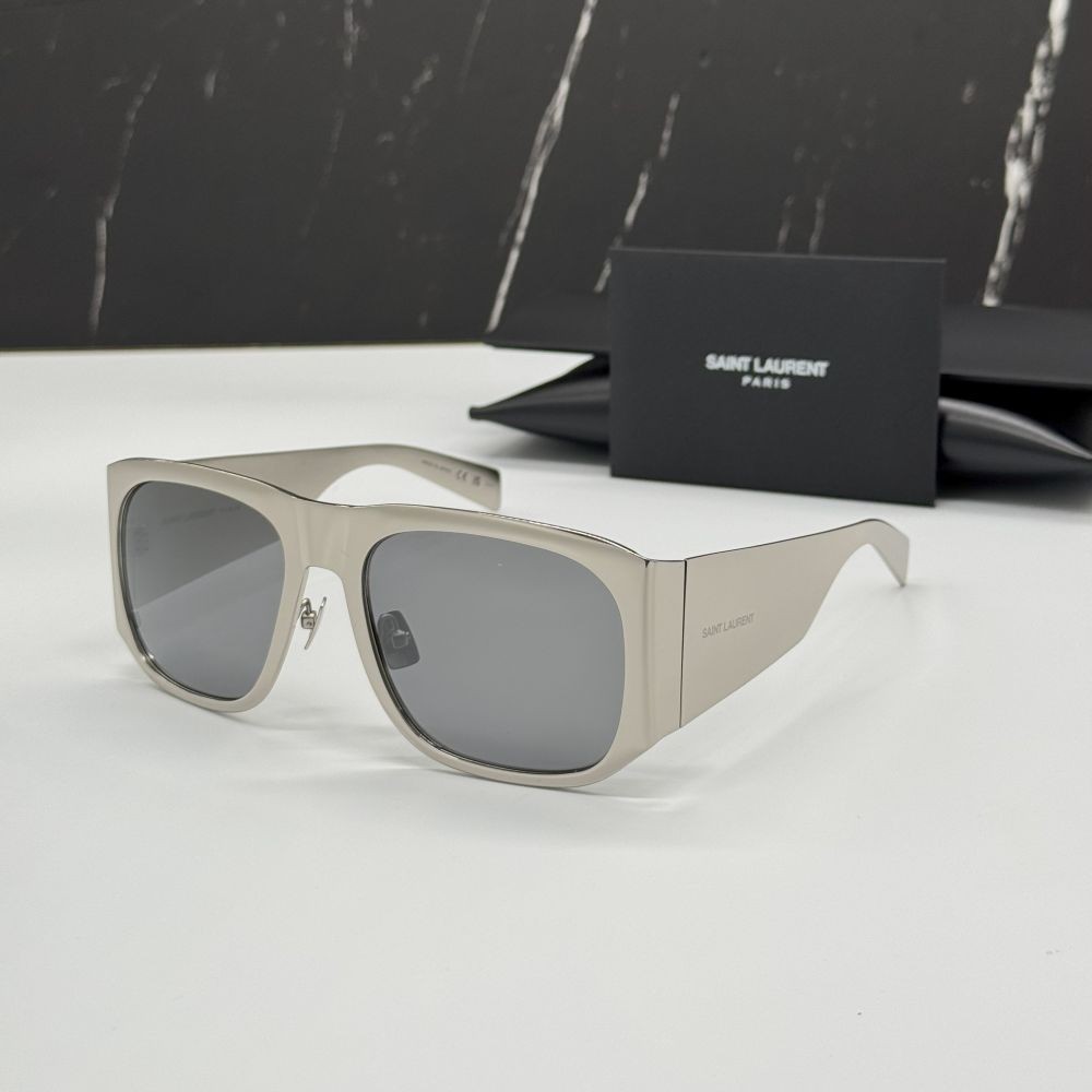 NUOVI OCCHIALI DA SOLE SAINT LAURENT SL636 002 UNISEX ARGENTO OCCHIALI QUADRATI SL636 002