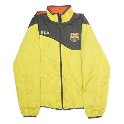 FC BARCELONA Herren gelb & grau Zip Jacke S Polyester Sport Fußball Fanwear