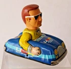 VINTAGE 1966 MARX TIN LITHO FRICTION CAR  UNITED ESPIONAGE AGENCY  4" LONG  NICE