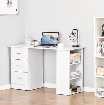 HOMCOM 47'' Modern Computer Desk Writing Table w/ Bookcase Combo Storage Shelf