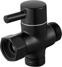 Solid Brass 3-Way G1/2 Shower Diverter Matte Black 