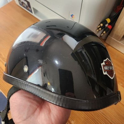 Vintage HARLEY DAVIDSON Black (Buco Style?) Motorcycle Half Helmet NICE!