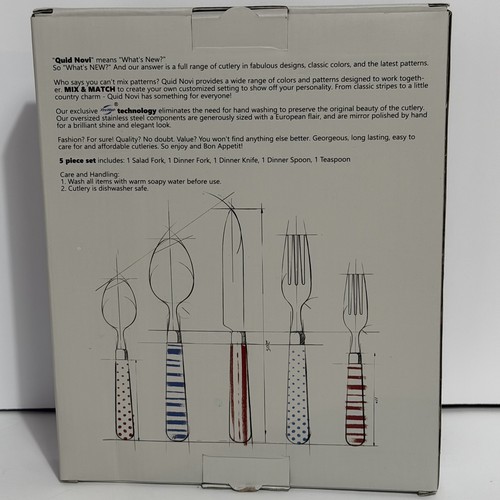 Quid Novi Flatware Corsica Series / MCM Brown 5-Piece Stainless Steel Silverware - Afbeelding 7 van 7
