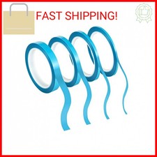 Spakon 4 Rolls Fine Line Masking Tape 1/16, 1/8, 1/4, 1/2 Inch Vinyl Masking Tap