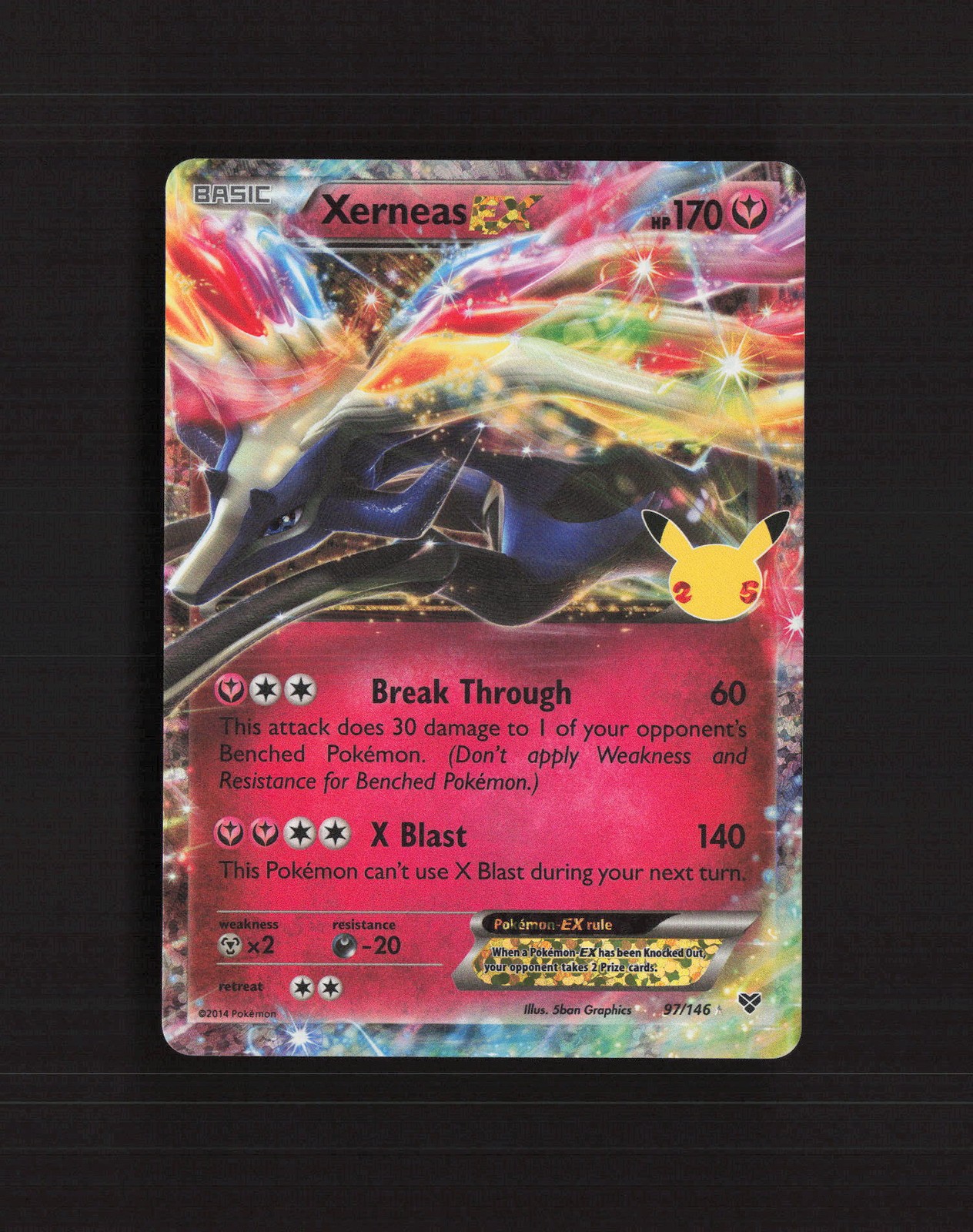 Xerneas EX 97 Celebrations: Classic Collection Stamped Pokemon Card NM