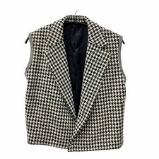 yohji yamamoto POUR HOMME men's houndstooth vest angora blend size2 USED