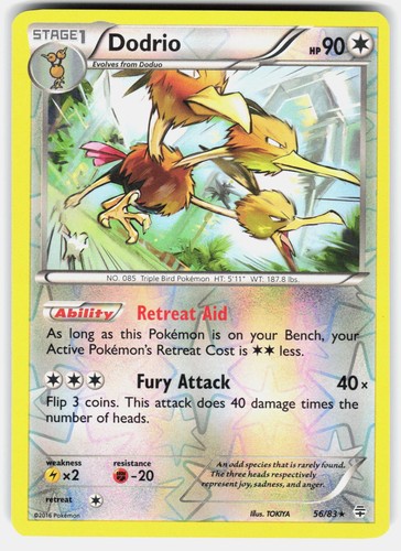 DODRIO 56/83 RARE GENERATIONS POKEMON REVERSE HOLO LP
