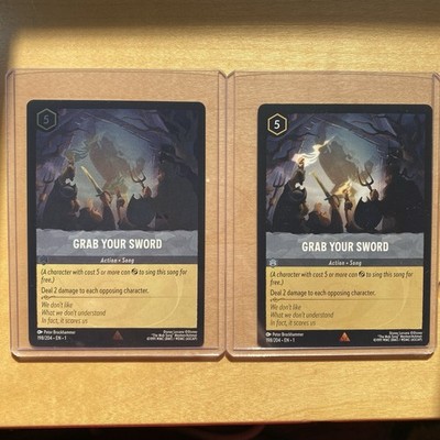 Disney Lorcana The First Chapter Cards Grab Your Sword 2 Cold Foil Non-Foil