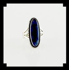 Handcrafted Sterling Silver and Lapis Lazuli Ring Size 8