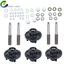 Trailer Axle Kits w/ 4 on 4" Bolt Idler Hub + 1" Round BT8 Spindle (Pack of 4)