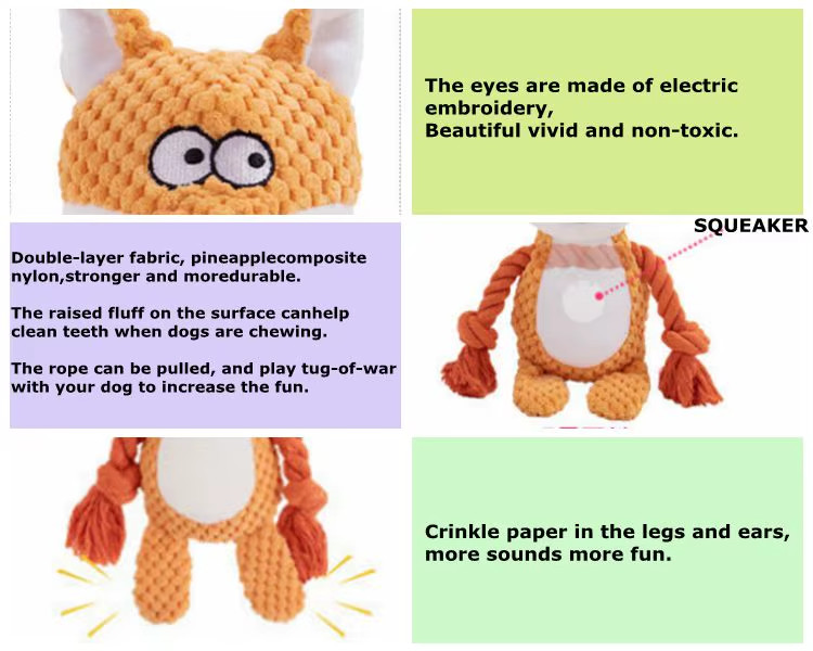 Pet Squeaky Crinkle Plush Rope Toys Animal Dog Chew Tugging Toys !!NEW!!