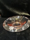 VTG Depression Era Floral Etched Pink Footed Glass 10 1/2" Centerpiece Bowl