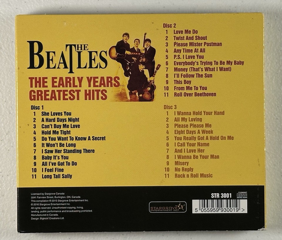 The Beatles - The Early Years: Greatest Hits (3-dsc CD, 2016) | eBay