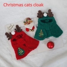 Cats Christams Elk Cloak Cat Outfit Pets Red Winter Trench with Hat Dog Coat Clo