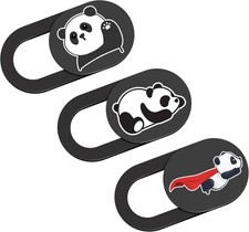 Laptop Camera Cover, Ultra Thin 0.02 Inch Webcam Super Panda-Black