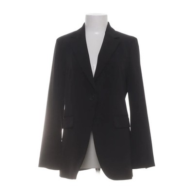 H&M, Blazer, Größe: 38, Schwarz, Elasthan/Polyester, Nadelstreifen, Damen #EM5