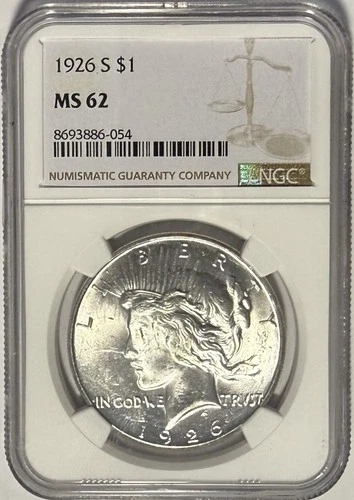 1926 S Peace Dollar $1 NGC MS62 ‼️EYE APPEAL - FULL OF LUSTER‼️