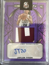 JAYLON TYSON - 2024-25 Panini Obsidian - Rookie Jersey Autograph - Purple /75