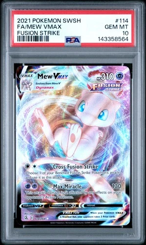 2021 Pokemon Sword & Shield Fusion Strike #114 Fa/Mew Vmax Fusion Strike PSA 10