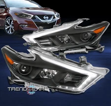 For 16 17 18 Maxima S SL SV LED Tube Projector Headlights Headlamps Lamps Black