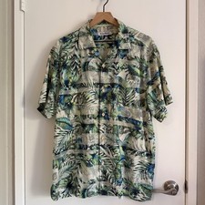 Tommy Bahama Island ZoneGarden of Hope Silk BlendCamp Shirt Beach Surfer