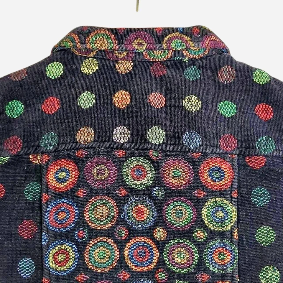 Chaleco de Colección Y2K Christopher & Banks Punto Arco Iris Pequeño Funky Retro Pequeño Foto 4 de 4