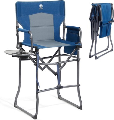 EVER ADVANCED 78cm Sitzhöhe Hoch Klappbar Make Up Stuhl 160kg Belastbar Blau