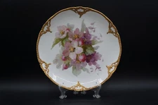 Antique KPM Berlin Hand Painted Flower & Gold Cabinet Plate 8 5/8 inches #9.