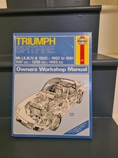 Haynes Triumph Spitfire Mk I II III IV 1500 1962-1981 Owners Workshop Manual