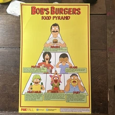 BOB'S BURGERS Food Pyramid Original TV Poster SDCC 2019 Comic Con Mint FOX Fall