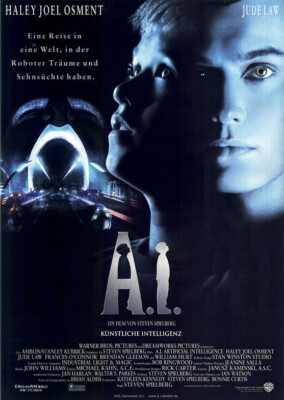 A.I. - Knstliche Intelligenz ORIGINAL A1 Kinoplakat gerollt Spielberg /  Jud Law | eBay
