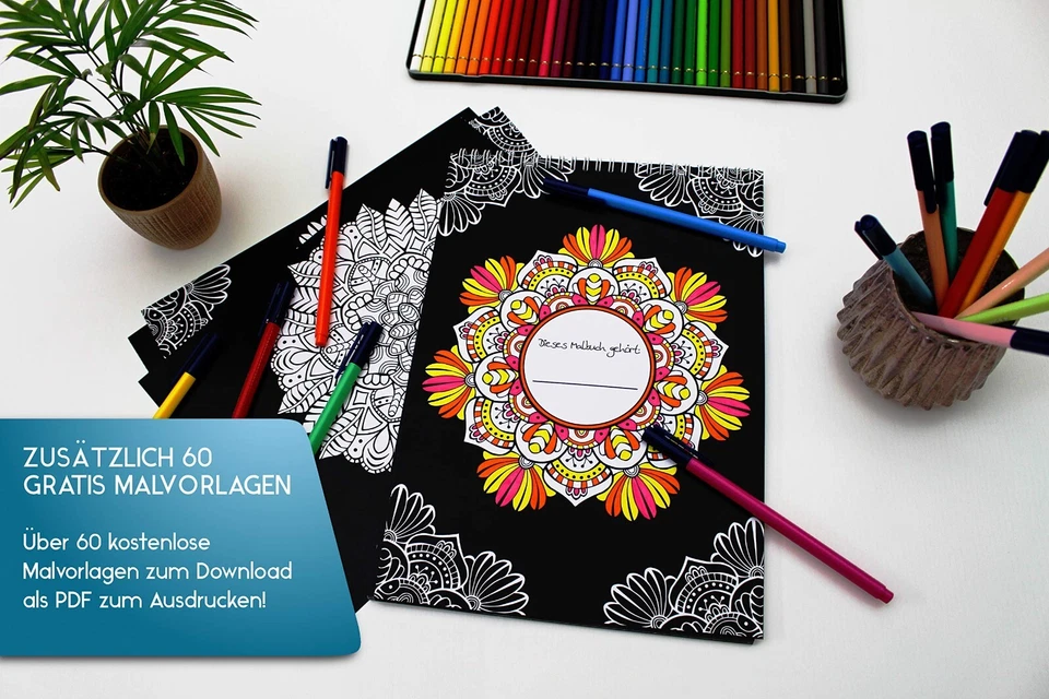 Mandala Malbuch für Erwachsene "Zauberhafte Nacht" - Premium-Malbuch - Bild 3 von 4