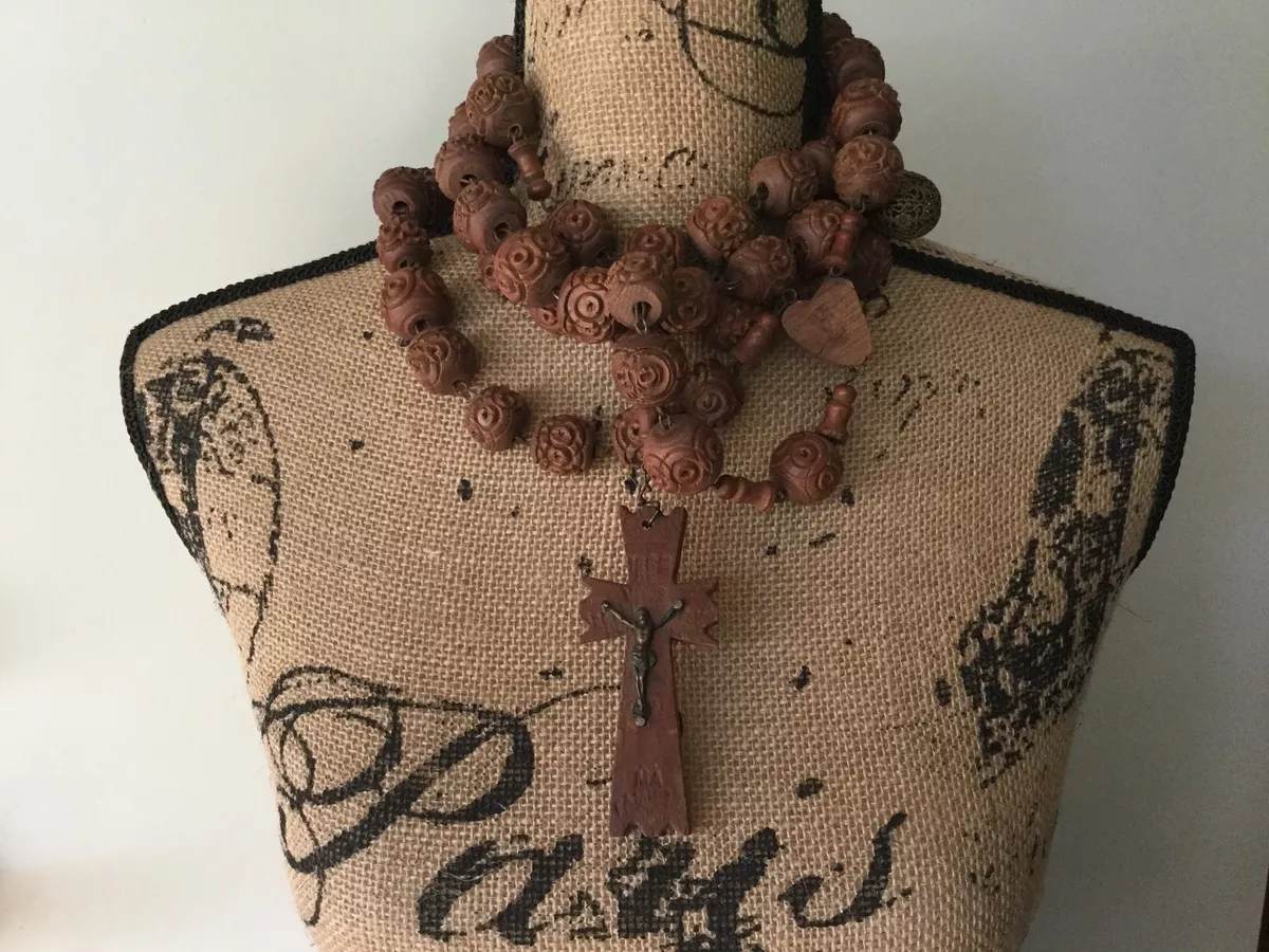 Big wooden rosary beads sale