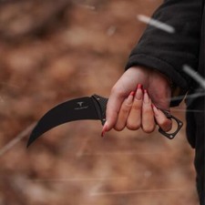 TAKUMITAK 9" Full Tang Tactical Karambit Knives w/ MOLLE Webbing Clip