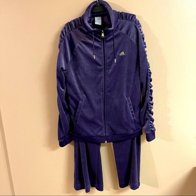 adidas purple velour tracksuit 