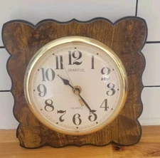 Vintage Spartus Wall Clock Faux Wood  