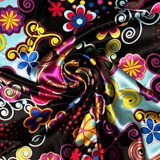 Raso Tessuto Stampato Carnevale Costumi Merce Al Metro Decorazione Fiori Vestiti