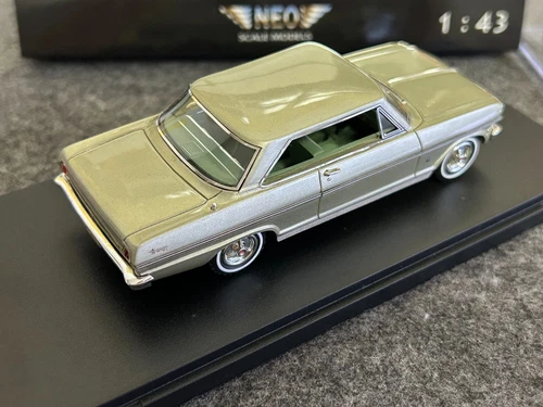 NEO 1/43 Chevrolet Nova SS 1963 modelos de resina colección de autos--dorado/verde - Imagen 5 de 15