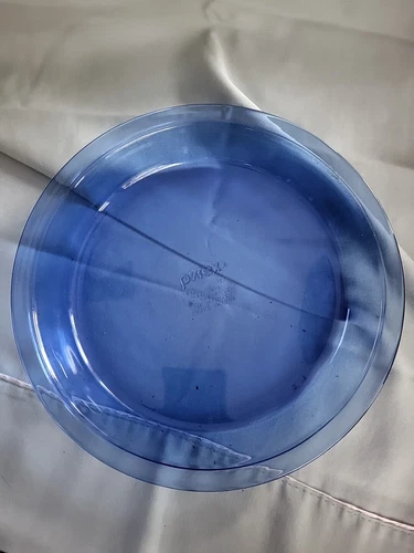 VTG Pyrex Cobalt Blue Pie Plate Glass Baking Dish USA  9" #209