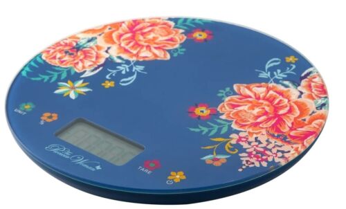Pioneer Women Keepsake Floral Digital Glass Blue Round Kitchen Scale - Picture 3 of 7