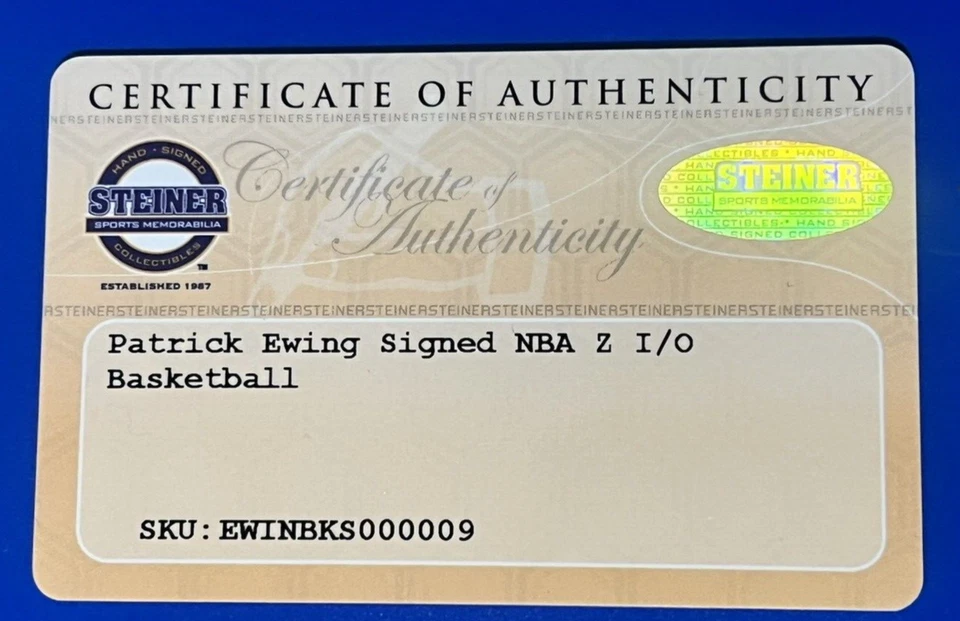 Patrick Ewing  NY Knicks Signed Spalding NBA Basketball AUTO Steiner  SS227979 - Image 4 of 4