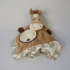 Douglas Baby Horse Satin Trim Lovey Security Blanket 14   Brown Polka Dot Stars