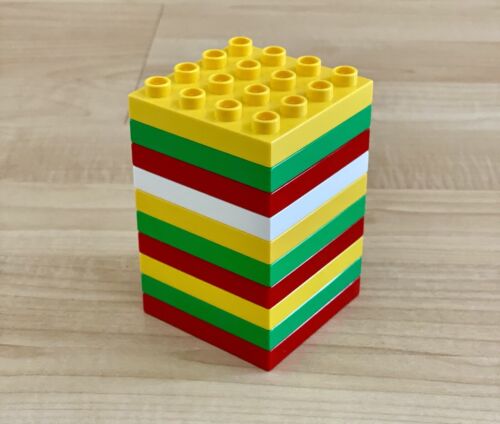 LEGO DUPLO 10 pièces 4x4 plaques de base rouge jaune vert blanc pièce 14721 - Photo 1/1